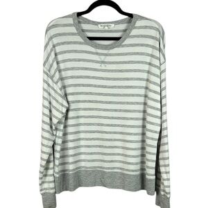 Workshop Republic Clothing Casual Striped Modal Blend Knit Top XL Heather Gray